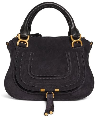 Chloé Medium Suede Marcie Top-handle Bag - Black
