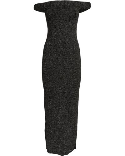 Totême Lurex Knitted Off-the-shoulder Dress - Black
