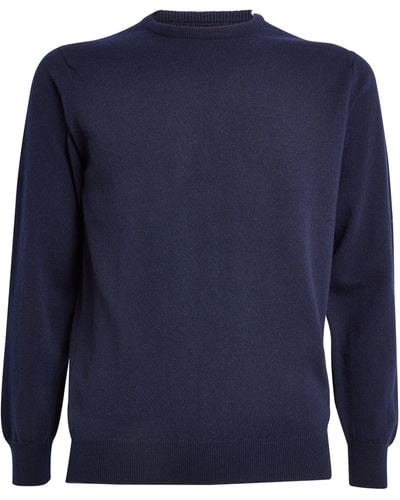 Harrods Cashmere Crew-neck Sweater - Blue