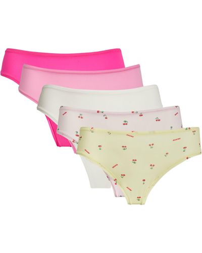 Skims Fits Everybody Thongs (pack Of 5) - Pink