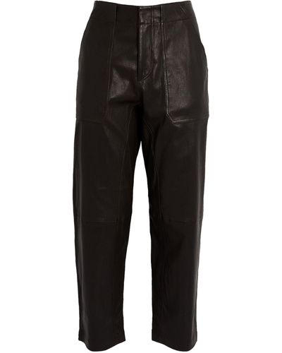 Rag & Bone Leather Leyton Trousers - Black