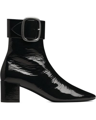 Saint Laurent Leather Joplin Ankle Boots 50 - Black