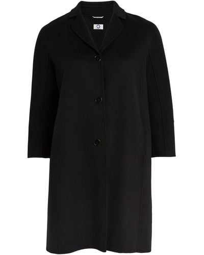 Marina Rinaldi Virgin Wool-cashmere Pea Coat - Black