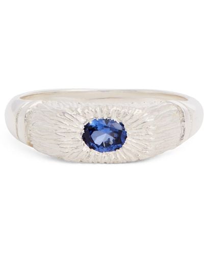 Bleue Burnham Sterling Silver And Sapphire Hand Me Down Ring - White