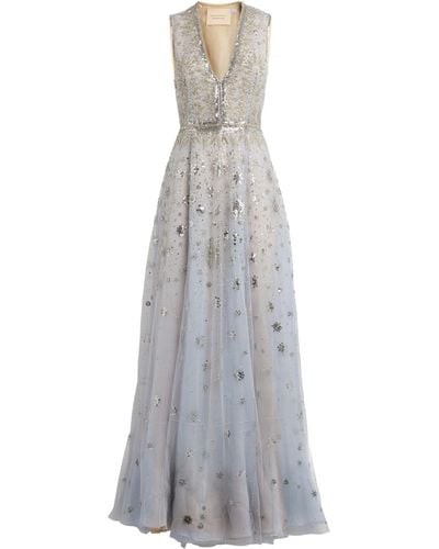 Cucculelli Shaheen Constellation Tulle Gown - Blue