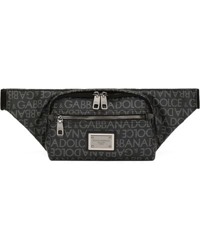 Dolce & Gabbana Jacquard Logo Print Belt Bag - Black