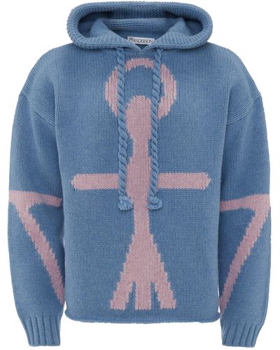 JW Anderson Merino Wool Anchor Sweater - Blue