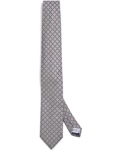 Eton Silk Medallion Tie - White
