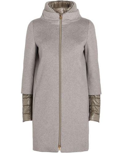 Herno 2-in-1 Wool Puffer Coat - Gray