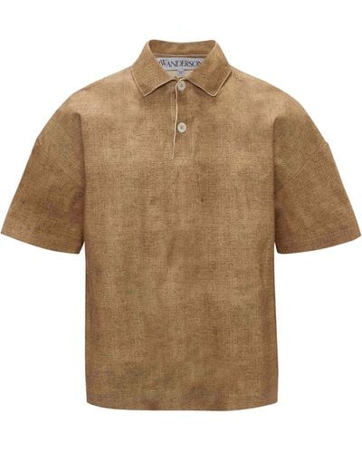 JW Anderson Leather Polo Shirt - Brown