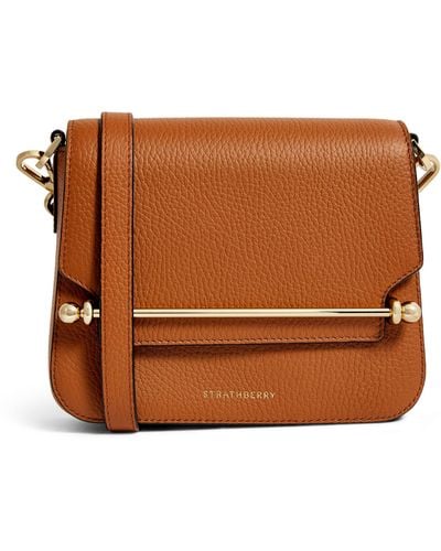 Strathberry Mini Leather Ace Cross-body Bag - Brown