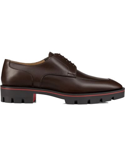 Christian Louboutin Davisol Leather Derby Shoes - Brown