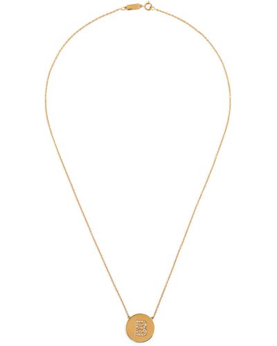 Jennifer Meyer Yellow Gold And Diamond B Initial Necklace - Metallic