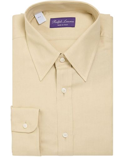 Ralph Lauren Purple Label Silk-linen Shirt - Natural