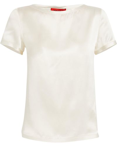MAX&Co. Silk Short-sleeve Blouse - White