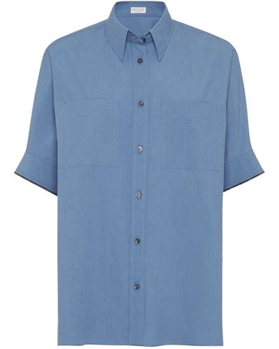 Brunello Cucinelli Cotton Shirt - Blue