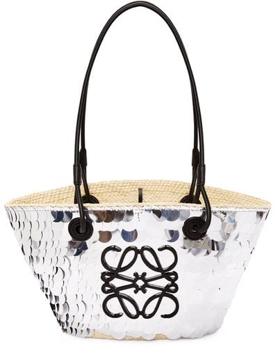 Loewe X Paula's Ibiza Small Embellished Basket Bag - White