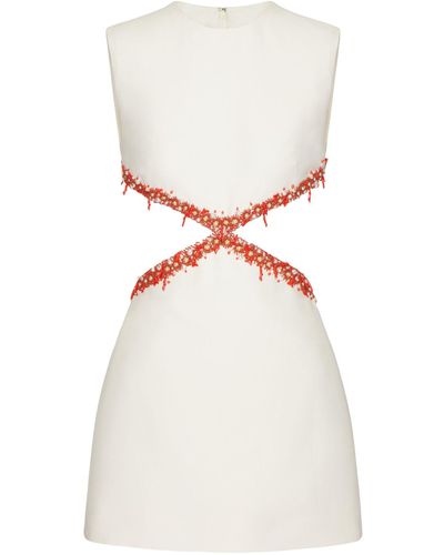 Valentino Garavani Beaded Cut-out Mini Dress - White