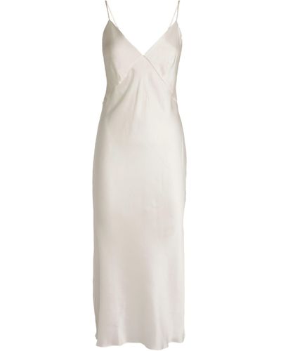 Olivia Von Halle Issa Ivory Bias-cut Silk Slip Dress - White