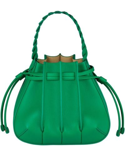Chopard Mini Leather Gem Bucket Bag - Green