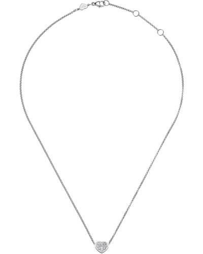 Chopard White Gold And Diamond My Happy Hearts Pendant Necklace - Metallic