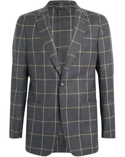 Dunhill Wool Checked Mayfair Blazer - Gray