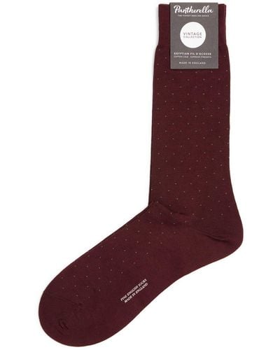 Pantherella Pin Dot Socks - Purple