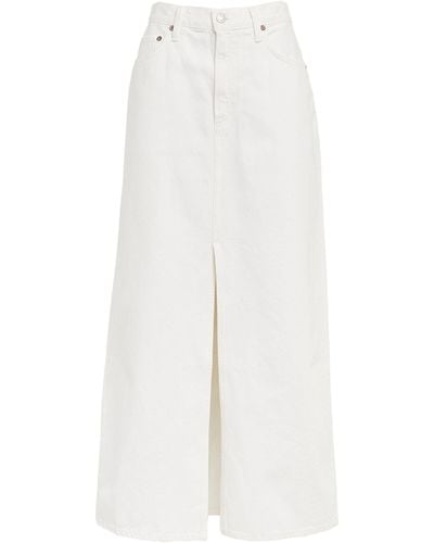 Agolde Denim Leif Maxi Skirt - White