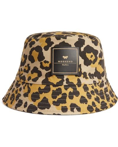 Weekend by Maxmara Leopard Print Bucket Hat - Metallic