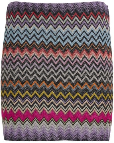 Missoni Striped Mini Skirt - Purple