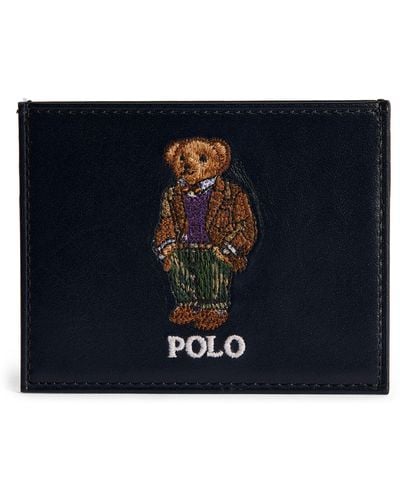 Polo Ralph Lauren Leather Polo Bear Cardholder - Blue