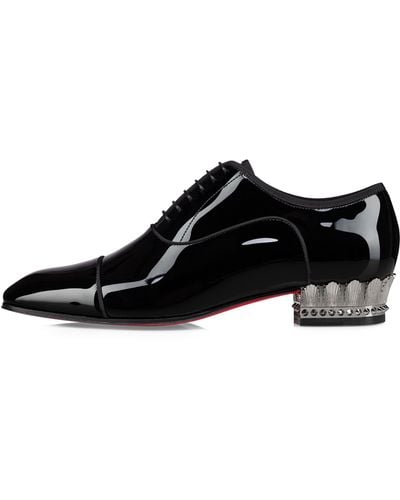Christian Louboutin Lipsigreg Patent Leather Oxford Shoes - Black