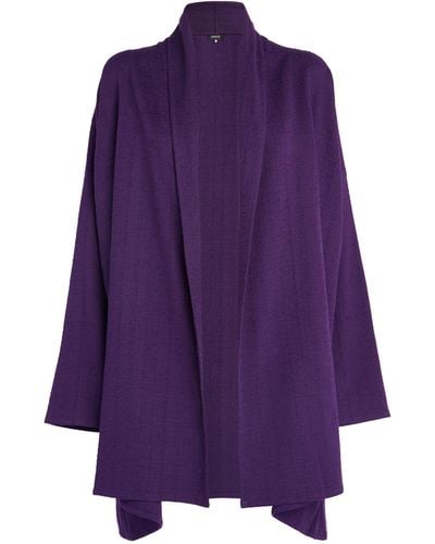 Eskandar Cotton A-line Shawl - Purple