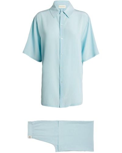 Olivia Von Halle Silk Alabama Pyjama Set - Blue