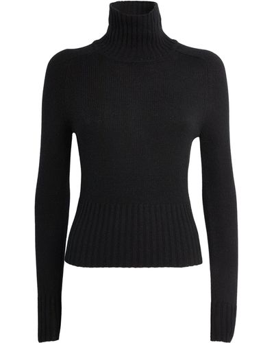 JOSEPH Open Cashmere High-neck Sweater - Black