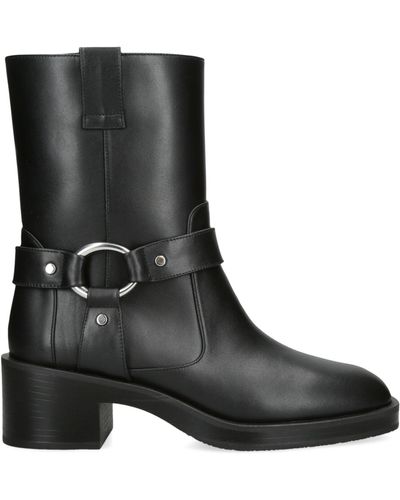 Stuart Weitzman Leather Jax Ankle Boots - Black