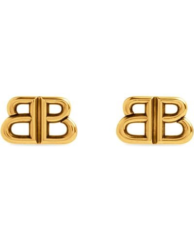 Balenciaga Monaco Bb Stud Earrings - Metallic