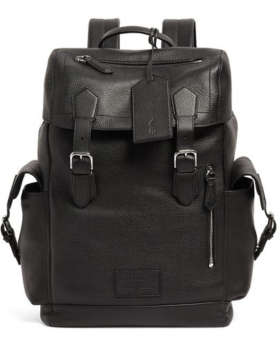 Polo Ralph Lauren Pebbled Leather Backpack - Black