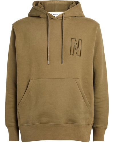 Norse Projects Cotton Monogram Hoodie - Green