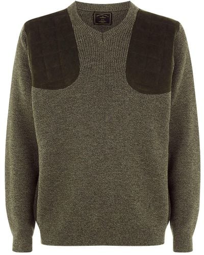 James Purdey & Sons Shooting Sweater With Quilted Patches - Green
