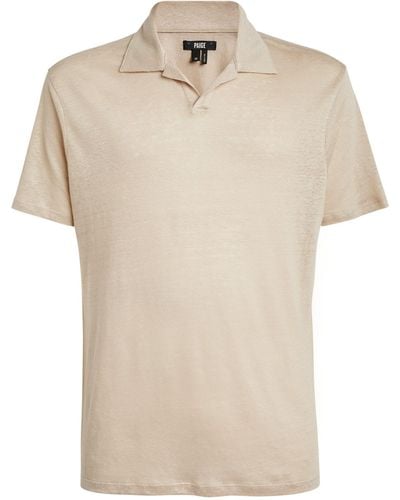 PAIGE Linen Polo Shirt - Natural
