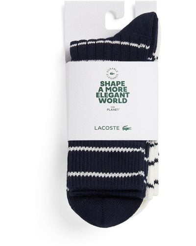Lacoste French Heritage Striped Socks - Blue