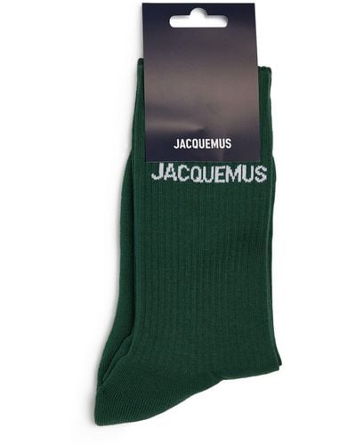 Jacquemus Ribbed Logo Ankle Socks - Green