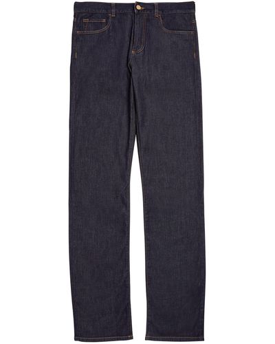 Canali Mid-rise Slim Jeans - Blue