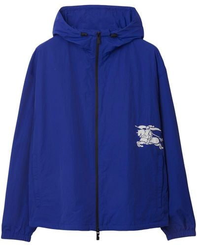 Burberry Hooded Ekd Jacket - Blue
