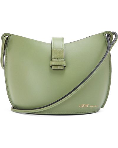 Loewe Mini Leather Moulded Bucket Bag - Green