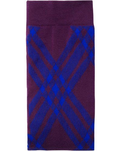 Burberry Wool-blend Check Tights - Purple