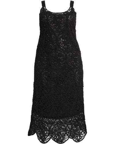 Marina Rinaldi Knitted Lace Midi Dress - Black