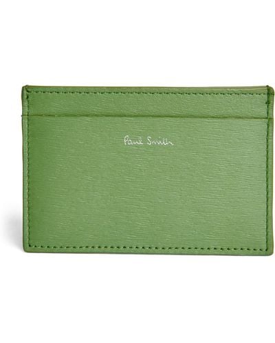 Paul Smith Leather Logo Card Holder - Green