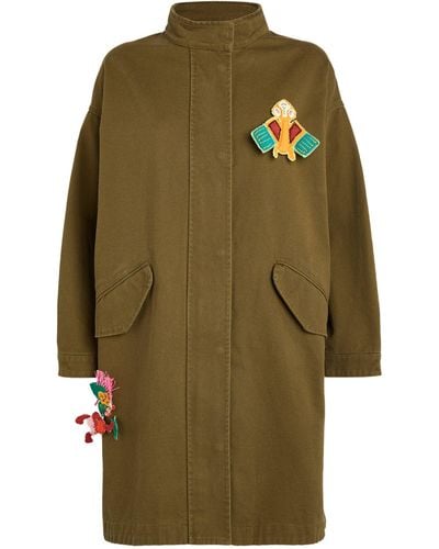 MAX&Co. Souvenirs Of Life Embroidered Parka - Green